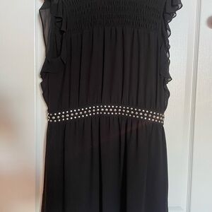 MICHAEL Michael Kors Black Mini Dress with Silver Accents